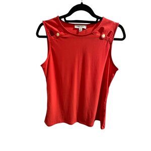 👗 2/$30 👗  New Nine West Womens Sleeveless Red Top With Button Details Size S